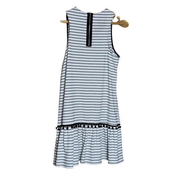 City Triangles Y2K Striped Sleeveless Dress With Pom-Pom Hem Size Medium - Picture 2 of 7
